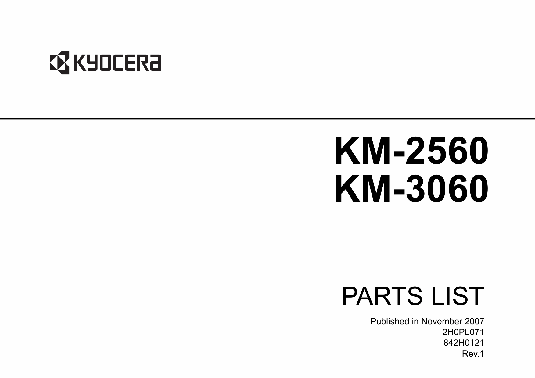 KYOCERA Copier KM-2560 3060 Parts Manual-1